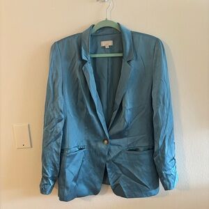 LOFT Teal Satin Jacket
